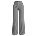 thumbnail image 4 of Ohufall Trendy Womens Pant Solid Color High Waist Wide Leg Pants Button Zipper Pocket Daily Outfits, 4 of 6
