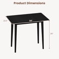 thumbnail image 3 of Costway 1 PCS 34” Rectangular Wooden Dining Table with Rubber Wood Legs for Apartment Breakfast Black, 3 of 10