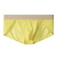 thumbnail image 5 of Men's underwear Lace Thong Jock Underwear Large Pouch Thong Easter Man Bikini Pant Leather Trouser Men Jockstrap Skeleton Hands Bra Men's Ice Silk Breathable Thin Semi Yellow 2XL, 5 of 5