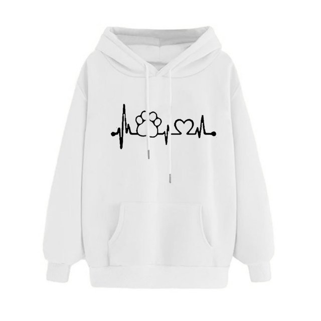 Sudadera con capucha estampada para mujer Tops de manga larga Bluse Pompotops gfhjh6547