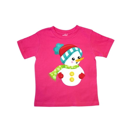 

Inktastic Snowman With Hat Scarf Gloves Carrot Nose Gift Toddler Boy or Toddler Girl T-Shirt