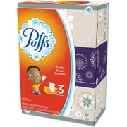Puffs Basic Facial Tissues, 2 Ply - Assorted - Durable - For Face - 180 Quantity Per Box - 3 Boxes Per Pack