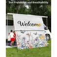 thumbnail image 3 of 4th of July RV Awning Sun Shade Screen 9'X7' Welcome Patriotic Love Mesh Sunscreen Butterfly Floral Awning Shade Screen with Zipper UV Blocker Completed Kits Outdoor Canopy for RV Motorhome Camper, 3 of 7