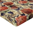 thumbnail image 4 of Ambesonne Floral Fitted Sheet, Rustic Pattern Cotton Blooms, California King, Salmon Quartz Camel, 4 of 5