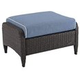 thumbnail image 1 of Kiawah Outdoor Wicker Ottoman, Blue & Brown, 1 of 1