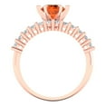 thumbnail image 4 of Clara Pucci 18K Rose Gold 1.66 Simulated Red Diamond Engraveable Engagement Ring + Wedding Band Set, 4 of 7