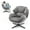 Gray, variant on Gray Accent Chair, Swivel Accent Chair for Living Room,Upholstered Armchair with Metal Legs, Swivel Sofa Chair, Wide Leisure Chair