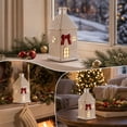 thumbnail image 4 of Christmas Light Up Ceramic Village,Led Lighted White Snow House Porcelain Ornament,Winter Christmas Glowing Decor for Mantel Tabletop, 4 of 6