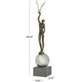 thumbnail image 3 of 6" x 28" Silver Polystone People Sculpture with Stainless Steel Accents, by DecMode, 3 of 9