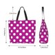 thumbnail image 5 of Fotbe Purlpe And White Polka Dot Bolsa Tote Estética de Lona con Estampado para Mujer - Bolsa Reutilizable de Hombro Casual para Vacaciones, Compras, Trabajo y Gimnasio, 5 of 8