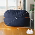 thumbnail image 2 of Big Joe Fuf 7Ft Giant Foam Bean Bag Chair, Oversized Couch with Removable Cover for Kids, Teens, Adults, Midnight Blue Corded Plush, 7 Foot, 2 of 6