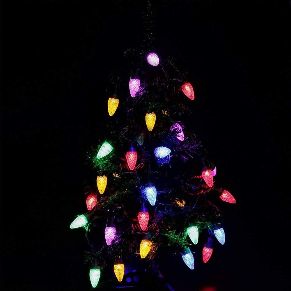 ZOELNIC Christmas Solar Lights C6 String Lights, 50 LED 23ft Strawberry Outdoor with 8 Lighting Modes, Outdoor Decorative Waterproof Solar Garden Patio Lights