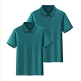 thumbnail image 2 of LTTVQM 2Pcs Girls Boys' School Uniform Short-Sleeve Lightweight Quick-Dry Polo Shirts, Breathable Cotton Button Collared Athletic Workout Golf Shirts Dark Green 7-8 Year, 2 of 6