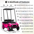 thumbnail image 6 of Track Seven 24V Ride on Car, Electric Golf Cart with Ceiling, Ride on Truck with Remote Control, Music, Rear Storage Box, Electric Car for Boys Girls Age 3+, 18.5" Large Seat with Armrests, Pink, 6 of 14