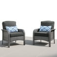 thumbnail image 4 of Ovios Patio Chairs Set of 2 All-Weather Wicker Patio Furniture Chairs Set Rattan High-Back Outdoor Armchairs with Cushions, Black, 4 of 9