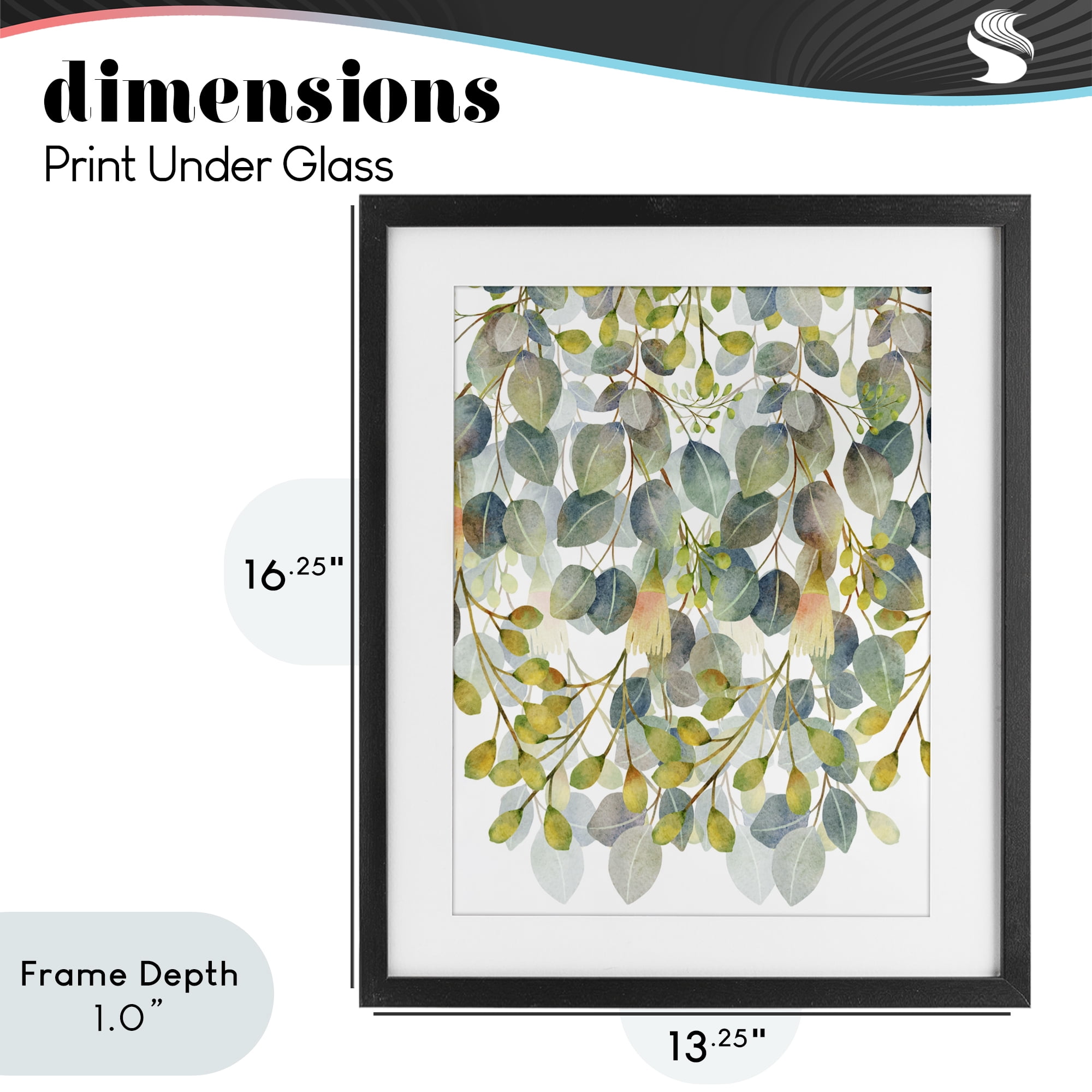 Stupell Industries Hanging Layered Botanicals Black Framed Print Under Glass, design by Marcus Prime
