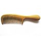 thumbnail image 2 of Peine de dientes anchos de madera de sándalo verde natural, hecho a mano, antiestático, con mango redondeado y aroma para desenredar el cabello rizado. Ideal como regalo (18 cm de largo)., 2 of 5