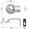 thumbnail image 4 of 1 Inch Adjustable Standard Decorative Curtain Rod,Stainless Steel Single Curtain Rod Set with with Round Ball Finials，30 to 82 Inch, 4 of 7