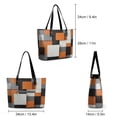 thumbnail image 3 of Abstract Geometric in Orange White Black Grey Woman Leather Handbags Large Tote Bag Fashion Portable Handbags With Zipper, 3 of 7