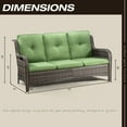 thumbnail image 6 of MeetLeisure 3 Pieces Outdoor Furniture Patio Furniture Set with Two Rocking Chairs,One 3-Seat Sofa, Green, 6 of 11