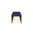 thumbnail image 3 of Lenox Wood Reception Waiting Room 18" 3-Seat Bench / Walnut Wood / Blue, 3 of 5