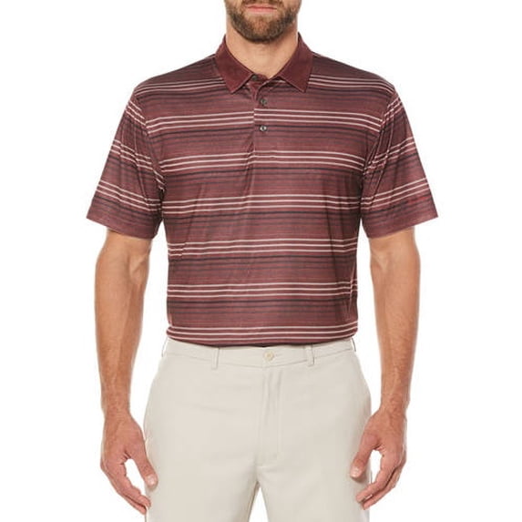 Ben Hogan Men's Performance Short Sleeve Striped Polo Shirt