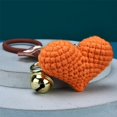 thumbnail image 2 of Knitted Heart Keychain Women Men Fashion Pendant Small DIY Solid Color Knitting Keyholder Hanging Decor Backpack Pendants Prop Red, 2 of 9