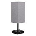 thumbnail image 2 of Lámpara de dormitorio, lámparas de noche pequeñas con puertos USB C y A, lámparas de mesa con enchufe, lámparas de mesita de noche con base de metal negro para que los niños duerman. Gris, 2 of 9