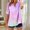 Purple, variant on Crunowin Womens Loose Fit V-neck Tops Short Sleeve Gradient Color Button Shirts Blue Size M
