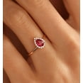 thumbnail image 3 of vylahjewellery Pear Cut 1.50 Ct Customize Pink Diamond Halo Ring Plated White Gold Moissanite Anniversary Ring, 3 of 4