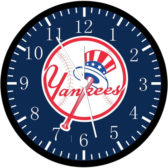 12 Inch Yankees Wall Clock Non-Ticking Silent Great for Decor and Gifts W103