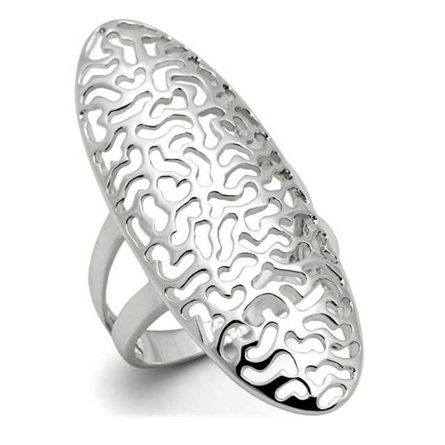 Alamode 3W169-7 Women Rhodium Brass Ring with No Stone in No Stone - Size 7