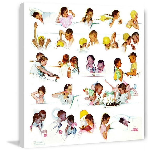 Marmont Hill "Day in the Life of a Girl" by Norman Rockwell Painting Print on Canvas