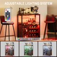 thumbnail image 2 of 36" Wine Bar Rack Cabinet with LED Light – Adjustable Shelves, Mesh Door, and Baffle Design for Home, Kitchen and Dining Room, 2 of 7