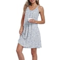 thumbnail image 2 of DreamFish Women's Sleeveless Nightgown Pleated Sleep Dress with Pockets Soft Scoop Neck Sleepwear Sizes M-3XL, 2 of 5