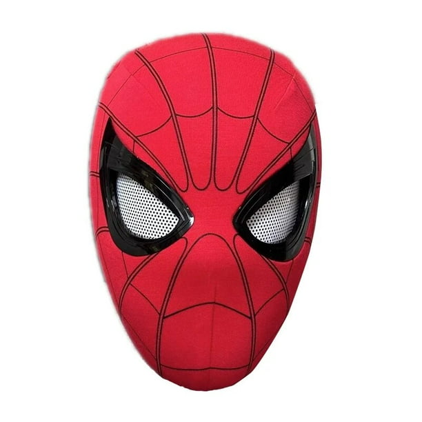 Máscara de Spiderman para adultos y niños, máscara electrónica con ojos móviles, casco retráctil, juguetes elásticos, 1:1 LIUWENJING unisex