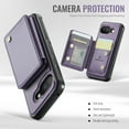 thumbnail image 3 of Allytechgroup 2 In 1 Wallet Case for Google Pixel 9A, Detachable Magnetic Back Cover Cards Holder Premium PU Leather Stand RFID Blocking Bumper Shockproof Case Cover for Google Pixel 9A, Purple, 3 of 11