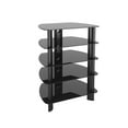 thumbnail image 3 of CorLiving Laguna Satin Black Glass Component Stand, 3 of 7
