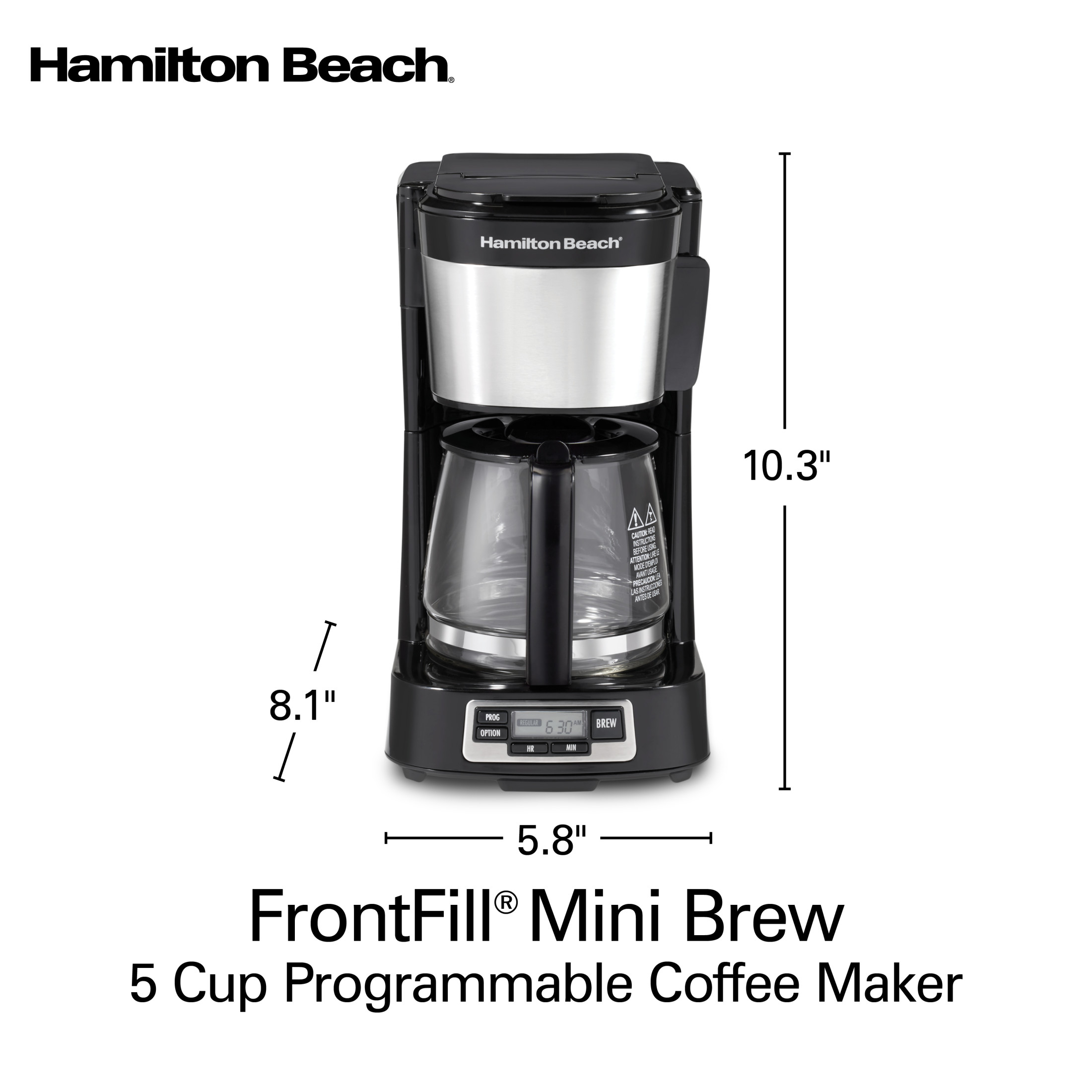 Hamilton Beach Front Fill 5-Cup Programmable Drip Coffee Maker photo 8