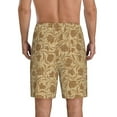 thumbnail image 3 of Kdxio Brown Flowers Print Mens Sleep Shorts Bottoms Soft Comfy Pajama Wear Pants with Drawstring Pockets, 3 of 7