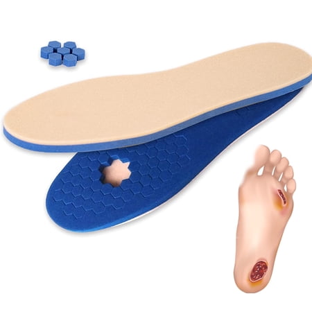 1 Pair Diabetic Insoles Offloading Insole Removable Peg Insoles Foot Ulcer Insole for Foot Pain Relief, Anti Fatigue Shoe Insert for Men Women for Plantar Fasciitis