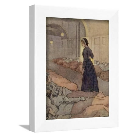 - In Scutari Florence Nightingale Checks Patients During the Night Framed Print Wall Art By M.v. Wheelhouse