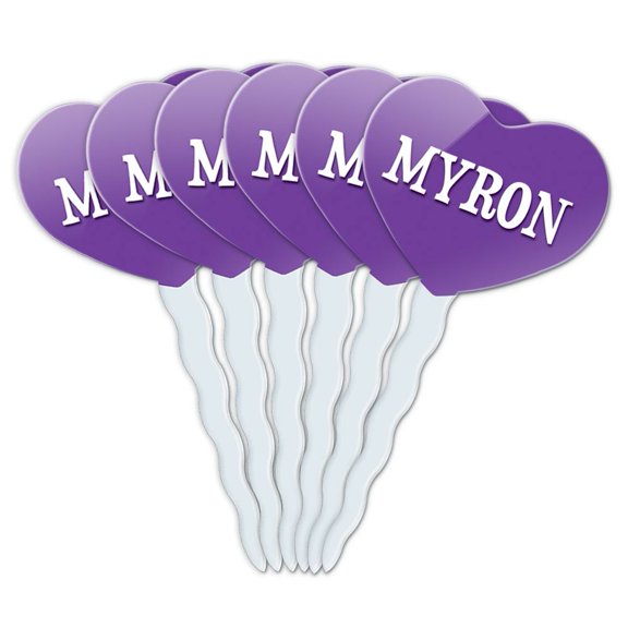 Myron Heart Love Cupcake Picks Toppers - Set of 6