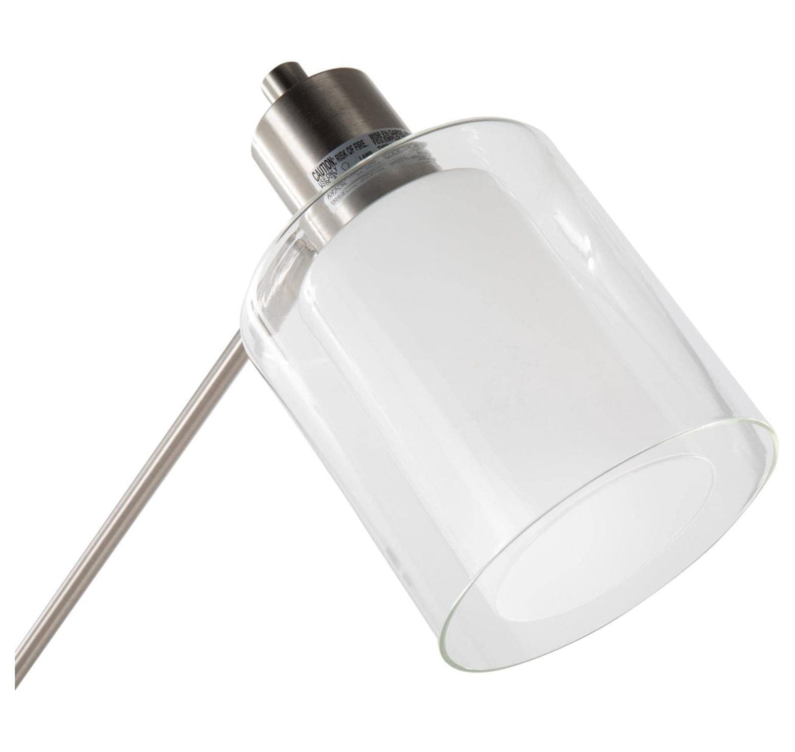 Marcel Floor Lamp, Floor Lamps for Living Room, Floor Lamp for Bedroom, Standing Lamp, Tall Lamp, Living Room Lamp, Bedroom Lamp, Corner Lamp White Marble, Nickel Metal, Frosted Glass, Clear Glass