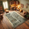 thumbnail image 3 of Ambesonne Southwestern Decorative Rug Carpet, Weathered Geometric, 2' 5" x 5', Beige Brown Black, 3 of 5