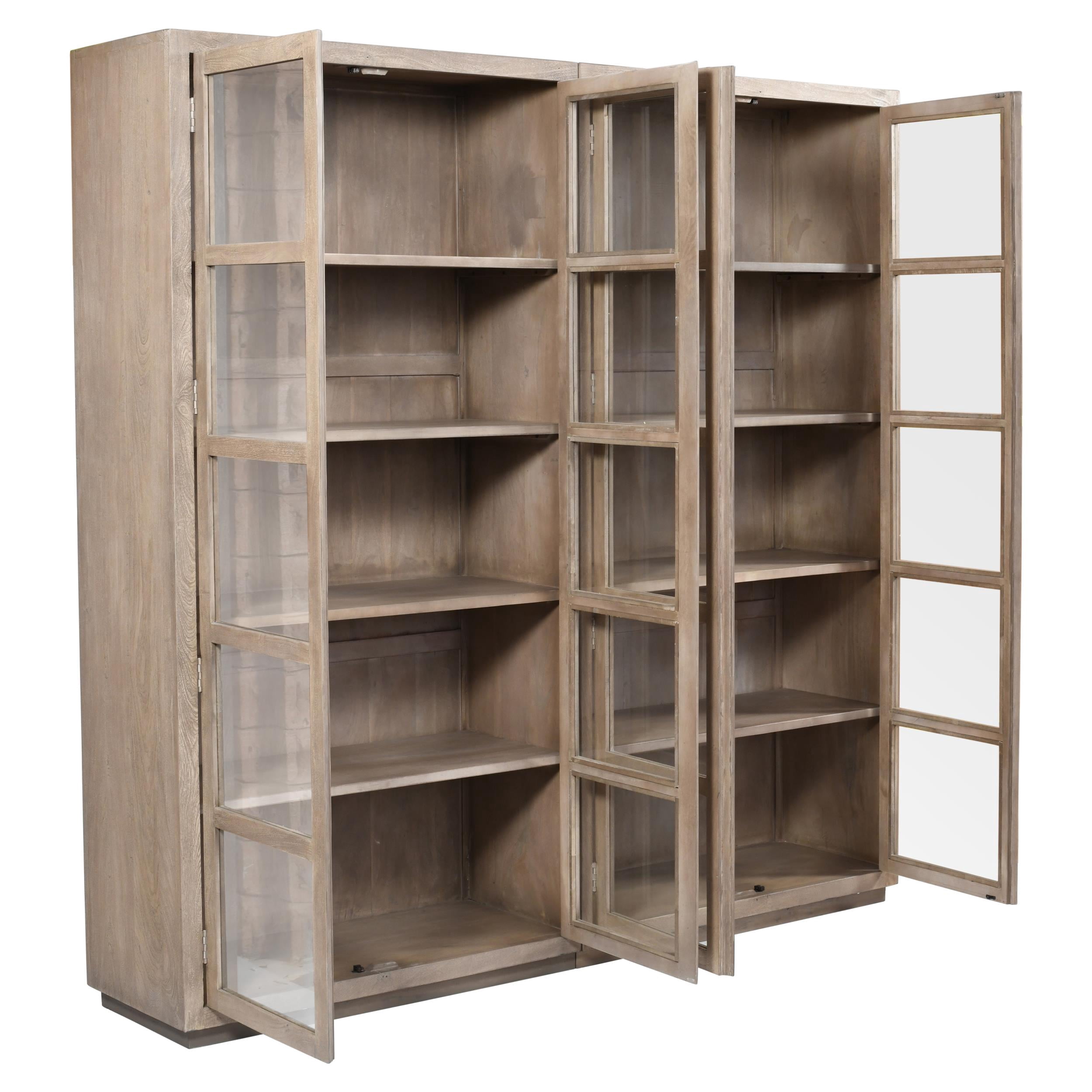 Argyle Bookcase in Modern Light Ash Ivory Finish on Reclaimed Solid Wood