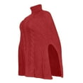 thumbnail image 6 of Nfurl Womens Cable Knit Sweaters Plus Size Turtleneck Poncho Knit Sweater 2025 Fall Trendy Pullover Sweaters Cozy Shawl Sweater Red S, 6 of 7