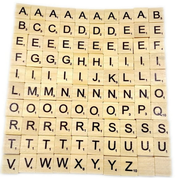 Wooden Alphabet Tiles, Scrabble Replacement Letters for Board Games, Wedding Frame, Wall Art & Crafts, Diy Wood Gift Decoration, Alphabet Coasters, Standard Tile Distribution