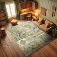 thumbnail image 3 of Ambesonne Bohemian Decorative Rug Carpet, Ethnic Mosaic Look Designs, 2' 2" x 3' 7", Dark Yellow Pale Teal, 3 of 5