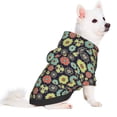 thumbnail image 2 of Fotbe Daisies Flowers Print Small Dog Sweater Hoodies Pet Grey Hooded Soft Fleece Sweatshirts with Pocket Fall Winter Puppy Cat Sweaters Warm Clothes-XX-Large, 2 of 7
